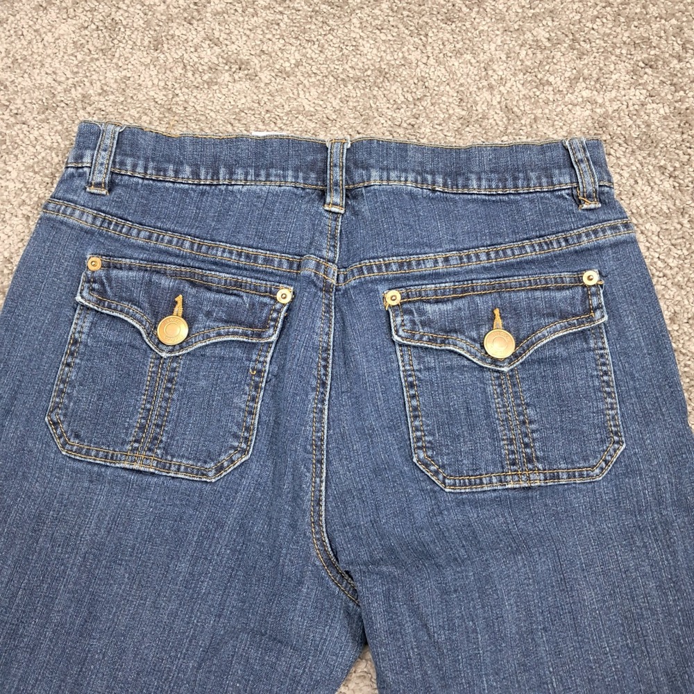 Liz & Co Womens Blue Stretch Straight Leg Jeans Size 6 Patch Pockets Mid Rise - Picture 5 of 10